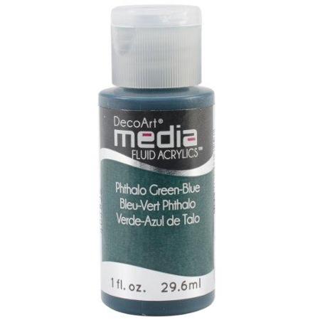DecoArt Media Fluid Acrylic Paint - Phthalo Green-Blue
